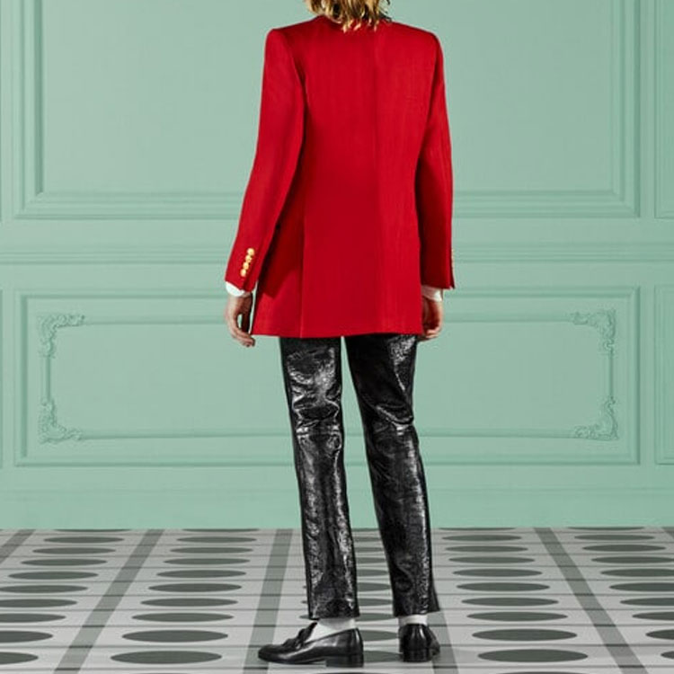 Shop Pantalones Casuales Negros Brillantes Rectos GUCCI SS23. 713493-XNATO-6275