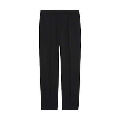 GUCCI SS23 Black Tapered Casual Pants in Smooth Twill Fabric. 727451-ZAMDQ-1043