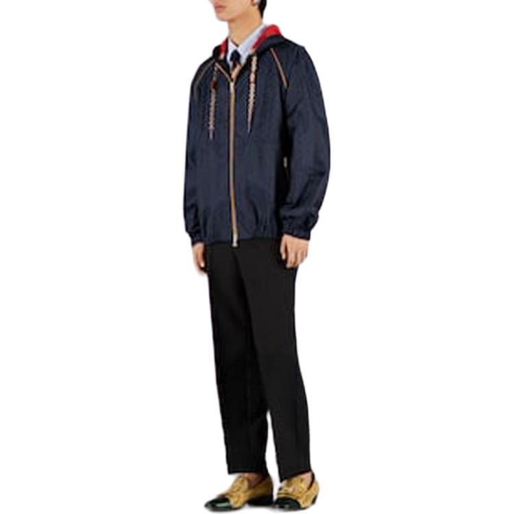 Purchase GUCCI SS23 Seluar Kasual Hitam Potongan Tirus Kain Twill Licin. 727451-ZAMDQ-1043