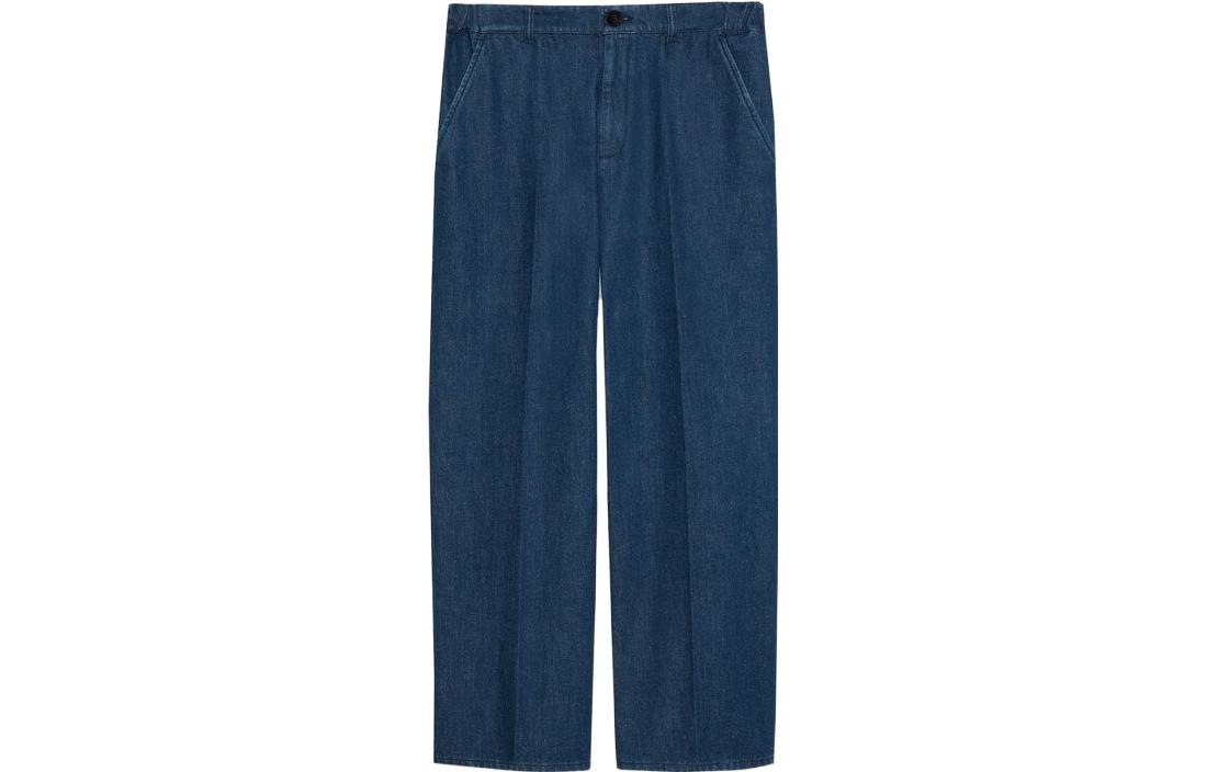 GUCCI SS23  Blue Solid Color Zipper Straight-Leg Casual Pants 747702-XDCIM-4759