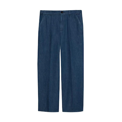 GUCCI SS23 Blue Solid Color Zipper Straight-Leg Casual Pants 747702-XDCIM-4759