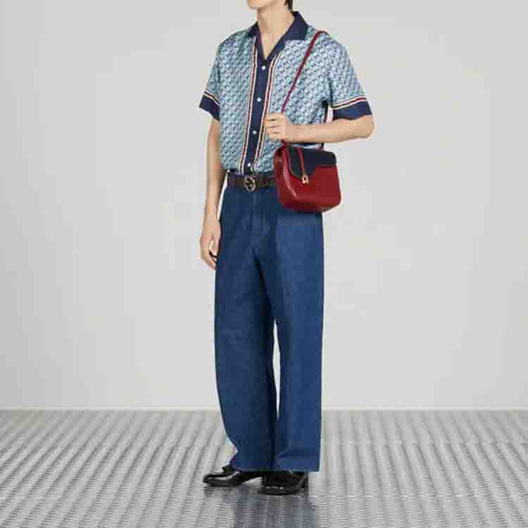 Purchase GUCCI SS23 Pantalones Casuales Azul Cremallera Rectos Hombre Mujer 747702-XDCIM-4759