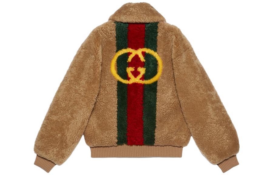 GUCCI SS23  Brown Logo Jacquard Zip-Up Jacket with Polo Collar 713645-XSADO-2233 圖 3