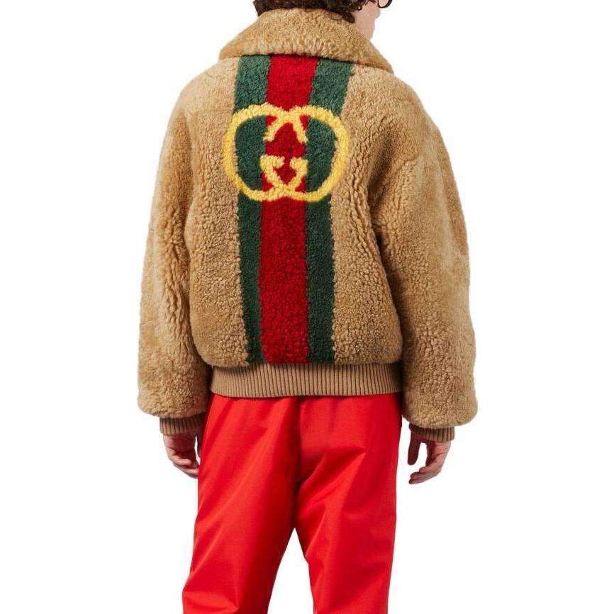 GUCCI SS23  Brown Logo Jacquard Zip-Up Jacket with Polo Collar 713645-XSADO-2233 圖 5