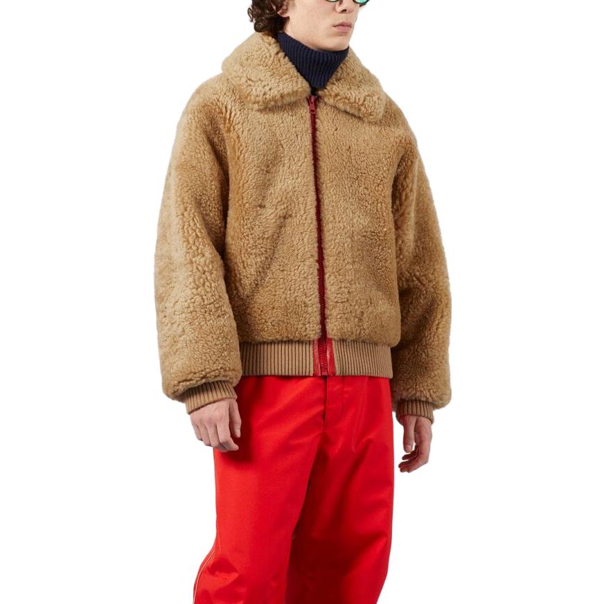 GUCCI SS23  Brown Logo Jacquard Zip-Up Jacket with Polo Collar 713645-XSADO-2233 圖 6