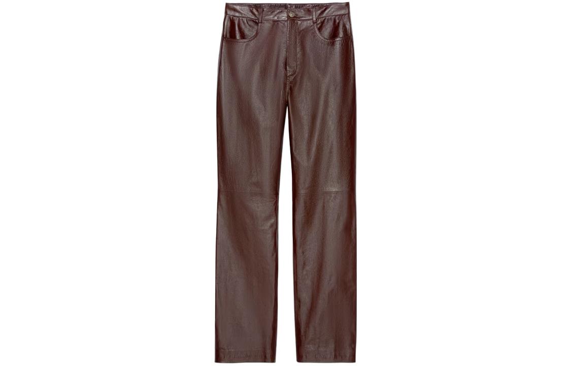 GUCCI SS23  Brown Mid-Rise Straight-Leg Casual Pants. 713493-XNATN-6135