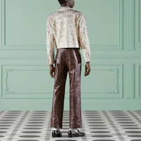 Shop グッチ SS23 ブラウン ミッドライズ ストレートレッグ カジュアルパンツ. 713493-XNATN-6135