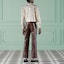 Shop GUCCI SS23 Pantalones Marrones Rectos de Tiro Medio Casual. 713493-XNATN-6135