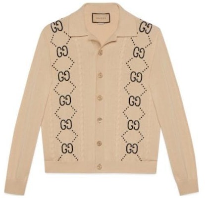 GUCCI SS23 修身logo印花针织长袖衬衫 米色. 747097-XKC6F-9071 Buy GUCCI SS23 修身logo印花针织长袖衬衫 米色. 747097-XKC6F-9071