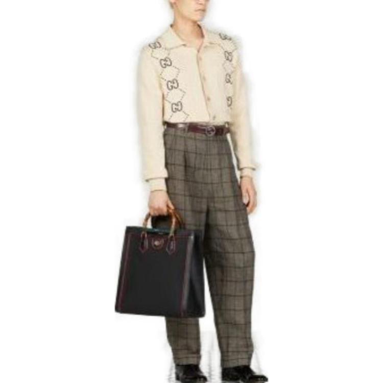 Lookbook GUCCI SS23 修身logo印花针织长袖衬衫 米色. 747097-XKC6F-9071
