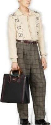 GUCCI SS23 修身logo印花针织长袖衬衫 米色. 747097-XKC6F-9071 Lookbook GUCCI SS23 修身logo印花针织长袖衬衫 米色. 747097-XKC6F-9071