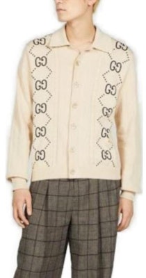 GUCCI SS23 修身logo印花针织长袖衬衫 米色. 747097-XKC6F-9071 Shop GUCCI SS23 修身logo印花针织长袖衬衫 米色. 747097-XKC6F-9071
