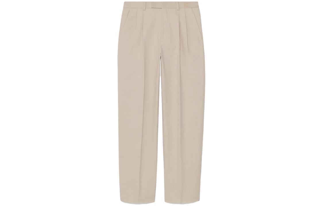 Order GUCCI SS23 Pantalones Casuales Khaki Tiro Alto Pierna Recta 743238-ZAAZM-1902