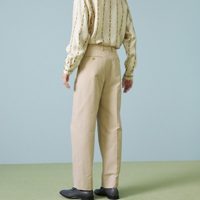 GUCCI SS23 Pantalones Casuales Khaki Tiro Alto Pierna Recta 743238-ZAAZM-1902 Shop GUCCI SS23 Pantalones Casuales Khaki Tiro Alto Pierna Recta 743238-ZAAZM-1902