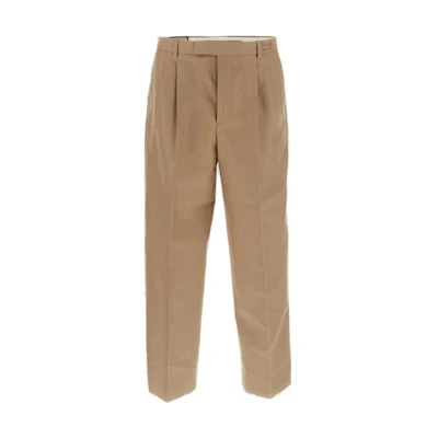 GUCCI SS23 Khaki Mid-Rise Straight-Leg Zipper Dress Pants 727452-ZALUE-9813