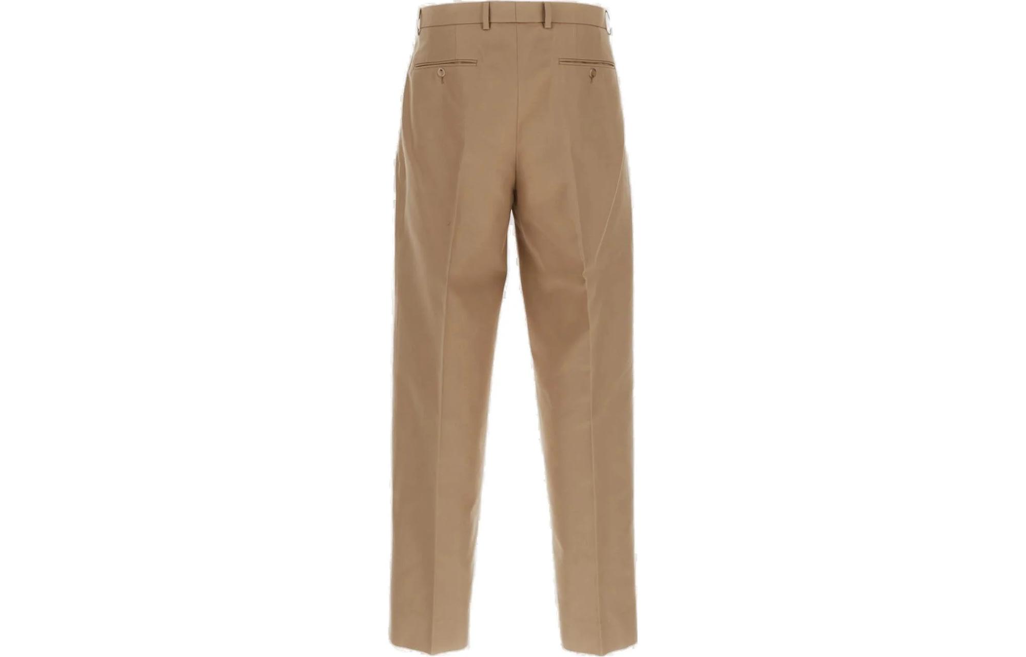 GUCCI SS23  Khaki Mid-Rise Straight-Leg Zipper Dress Pants 727452-ZALUE-9813 圖 3