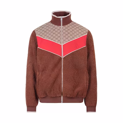 GUCCI SS23 Patchwork Zip-Up High Collar Jacket Brown 716794-XJEUS-2396