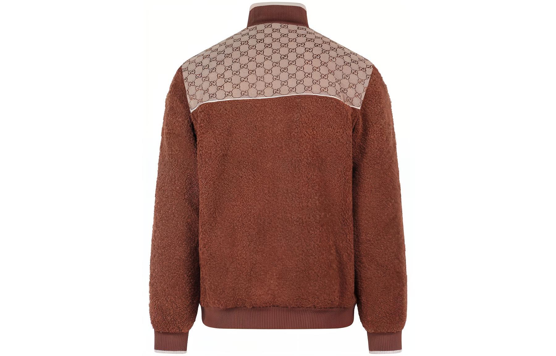 Lookbook GUCCI SS23 拼接高領拉鍊夾克 棕色 716794-XJEUS-2396