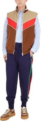 GUCCI SS23 拼接高領拉鍊夾克 棕色 716794-XJEUS-2396 Shop GUCCI SS23 拼接高領拉鍊夾克 棕色 716794-XJEUS-2396