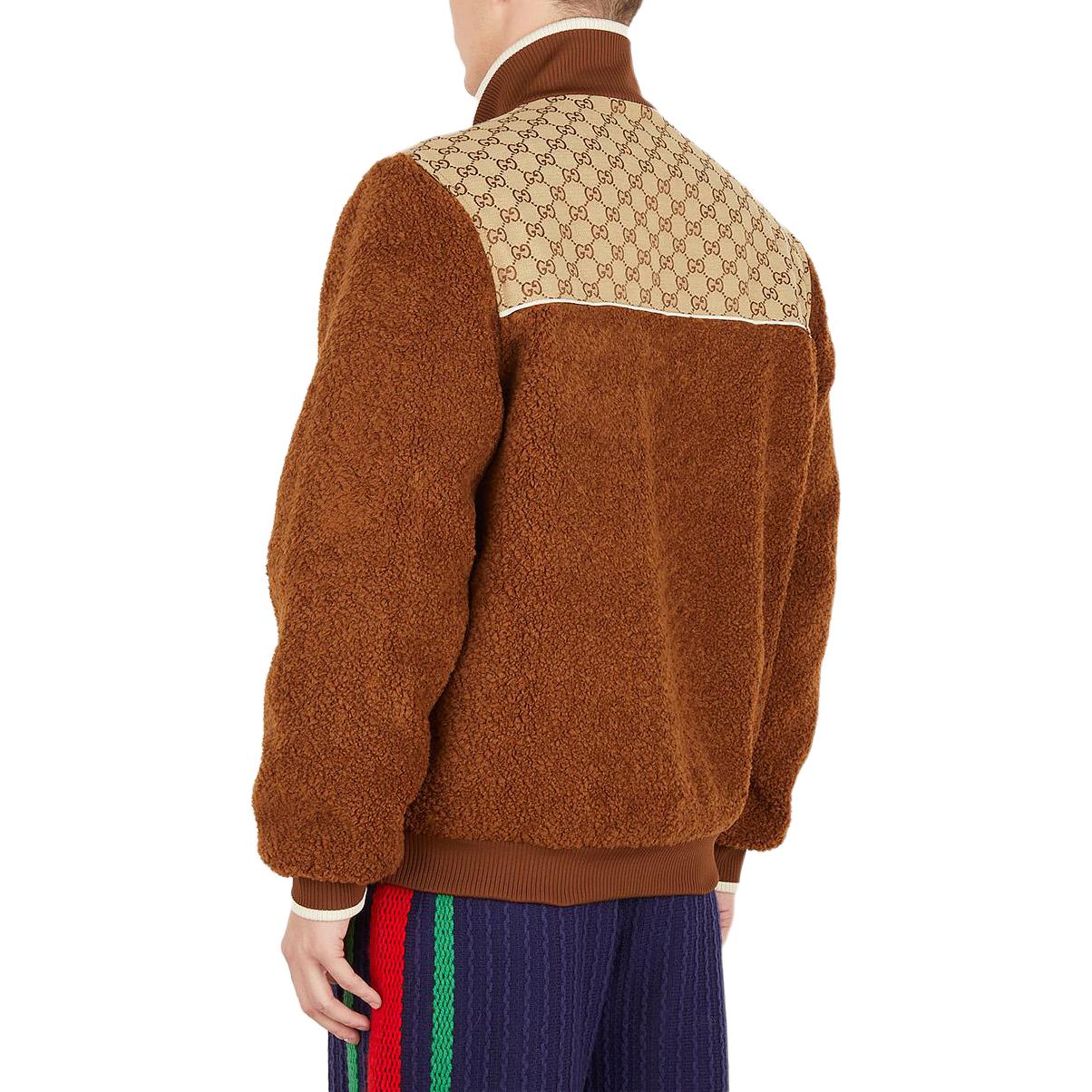 Details for GUCCI SS23 拼接高領拉鍊夾克 棕色 716794-XJEUS-2396