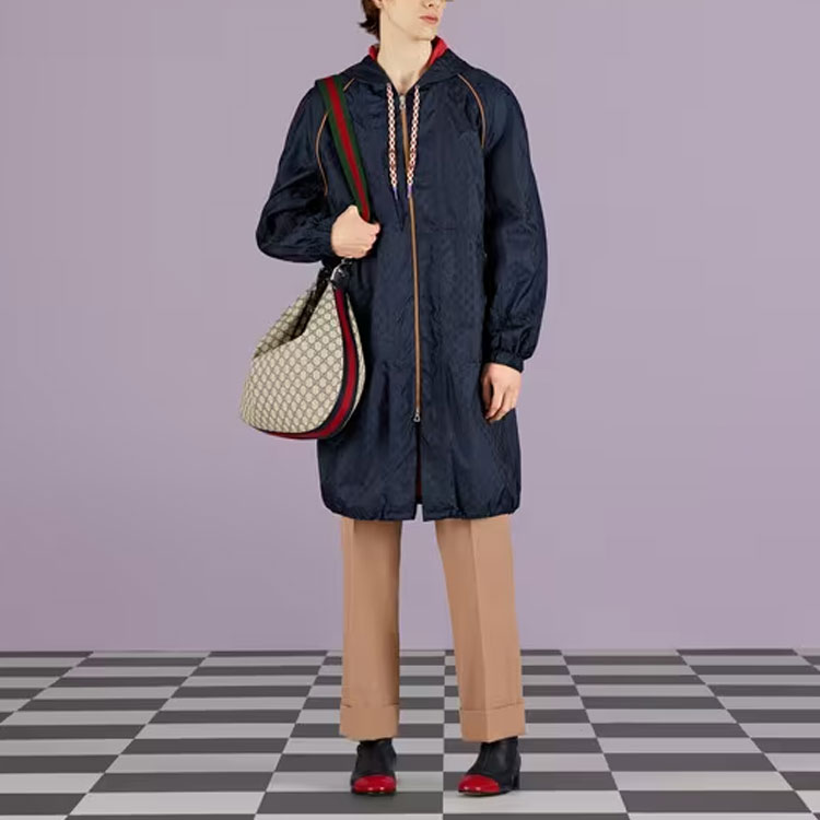 GUCCI SS23  Pattern Full-Print Drawstring Hoodie Jacket in Navy. 722510-Z8BAJ-4240 圖 3