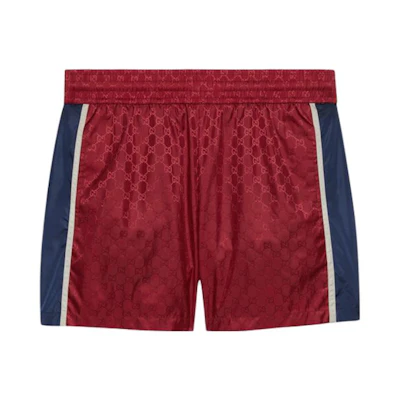GUCCI SS23 Red Printed Straight-Leg Casual Beach Shorts. 748564-XHAH5-6452