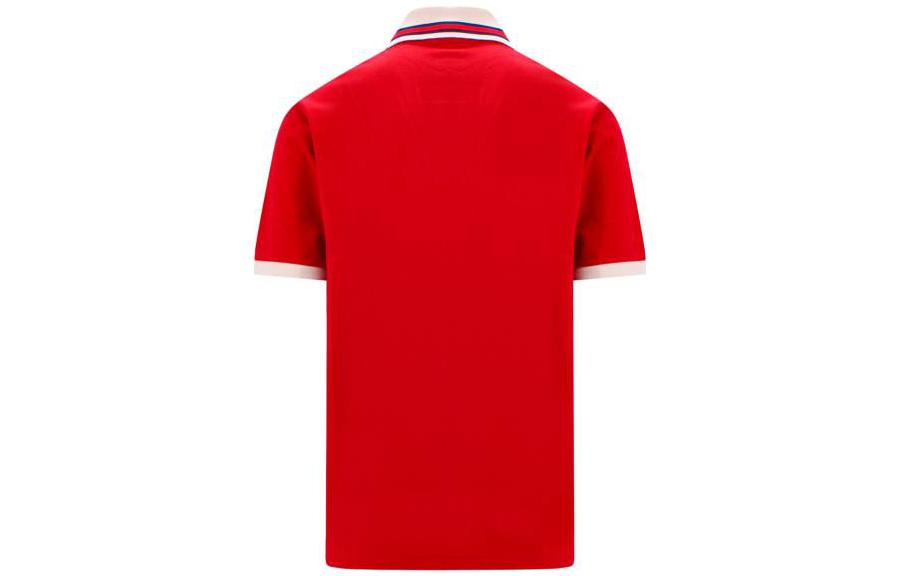 GUCCI SS23  Red V-Neck Polo Shirt with Logo Embroidery and Contrast Rib Trim. 737667-XJFGK-6429 圖 3