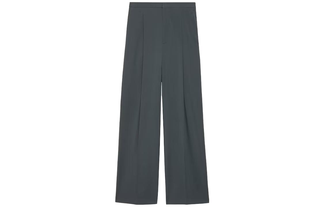 GUCCI SS23  Solid Color Zipper Pleated Suit Pants - Gray. 759322-ZAOGX-1147