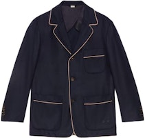 GUCCI SS23 Solid Navy Cashmere Twill Blazer 722473-Z6519-4440 GUCCI SS23 Solid Navy Cashmere Twill Blazer 722473-Z6519-4440