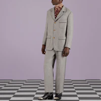 Purchase GUCCI SS23 直筒側條紋拉鍊長褲 淺灰休閒褲。 727451-ZALUD-1099