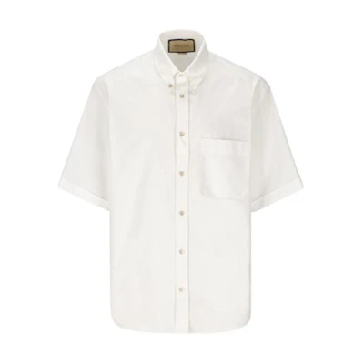 GUCCI SS23 White Single-Breasted Casual Sunblock Short-Sleeve Shirt 672703-ZAL74-9002