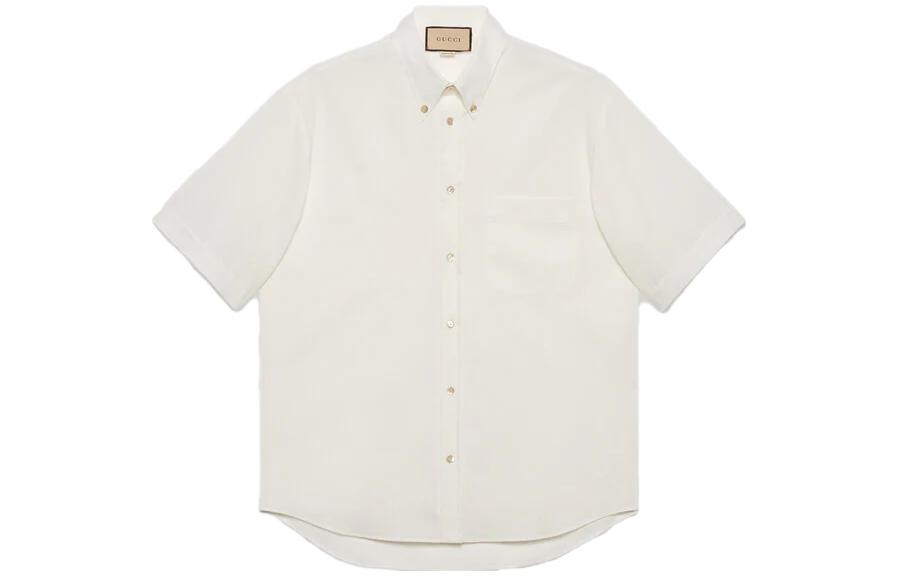 GUCCI SS23  White Single-Breasted Casual Sunblock Short-Sleeve Shirt 672703-ZAL74-9002 圖 2