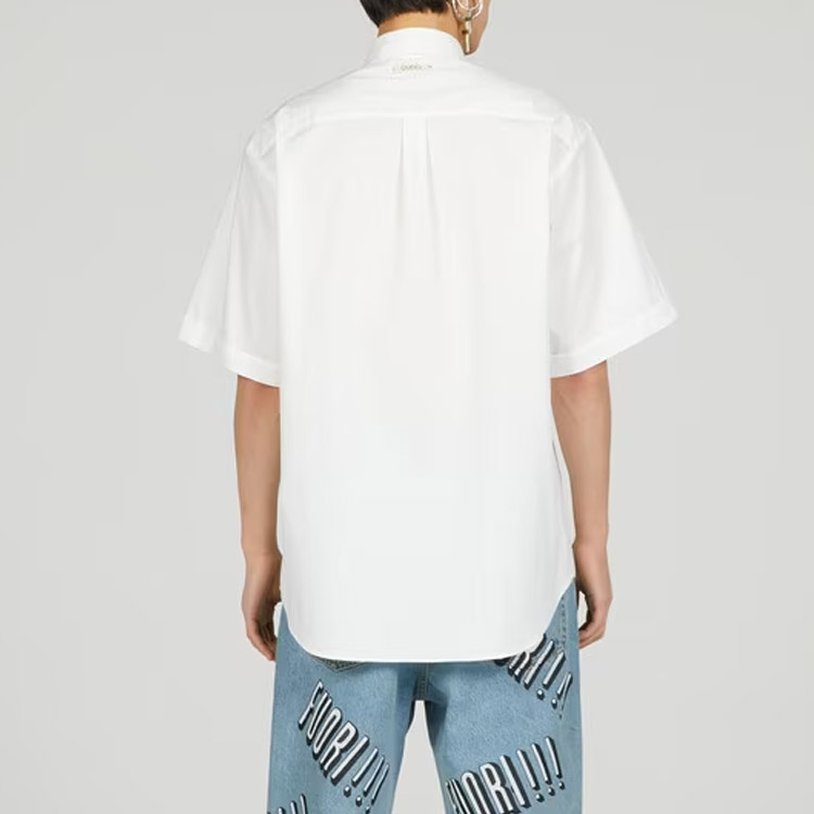 GUCCI SS23  White Single-Breasted Casual Sunblock Short-Sleeve Shirt 672703-ZAL74-9002 圖 4