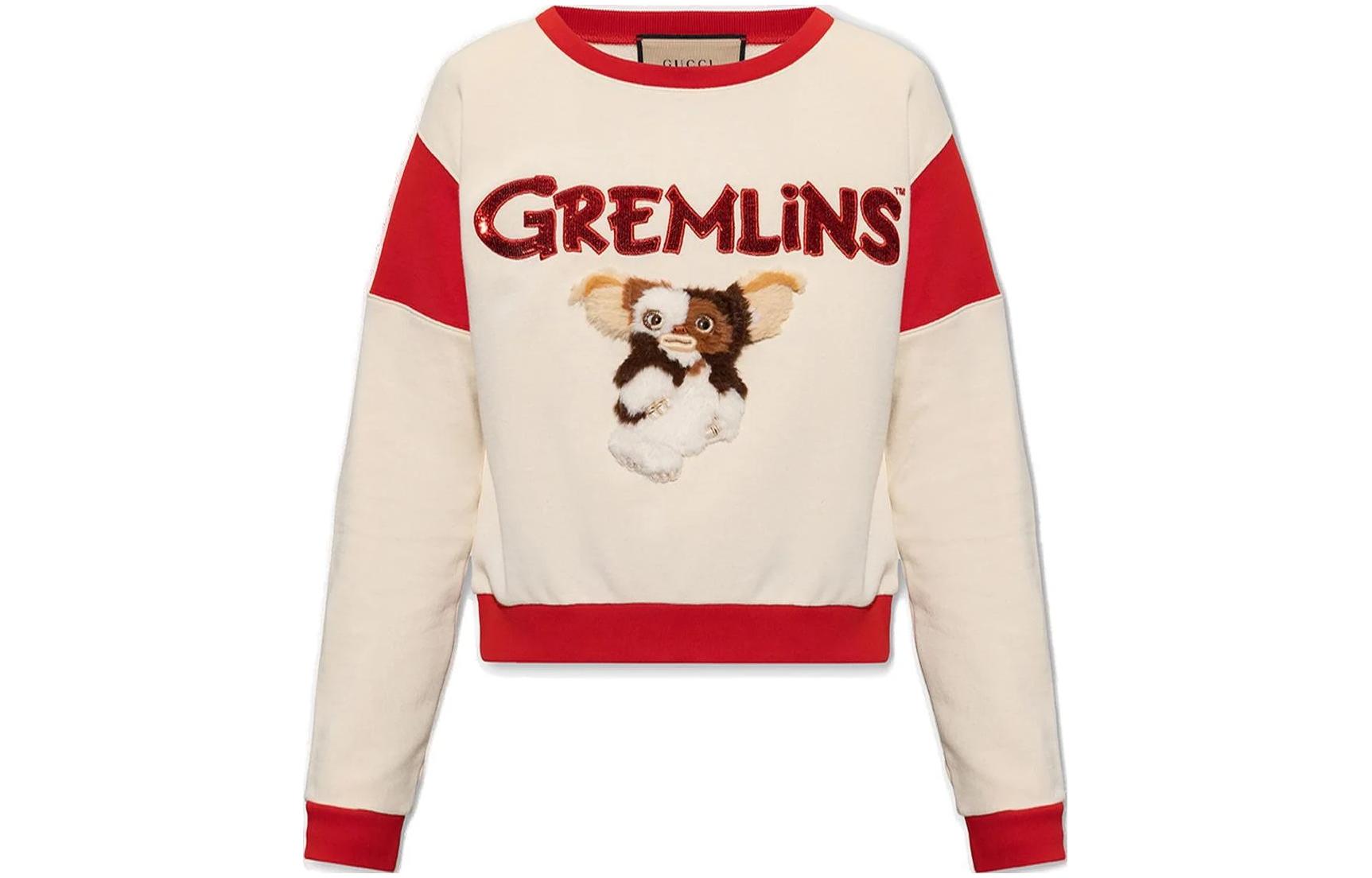 Gucci SS23 Beige Cartoon Logo Appliqué Crewneck Sweatshirt 740032-XJFEH-9150