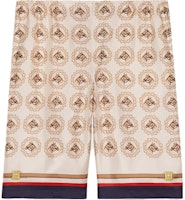 Gucci SS23 Beige Logo Printed Contrast Line Shorts 672698-ZANKL-9130 Gucci SS23 Beige Logo Printed Contrast Line Shorts 672698-ZANKL-9130