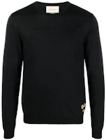 Gucci SS23 Black Crewneck Knit Sweater with Logo Embroidery 730974-XKCOR-1000 Gucci SS23 Black Crewneck Knit Sweater with Logo Embroidery 730974-XKCOR-1000