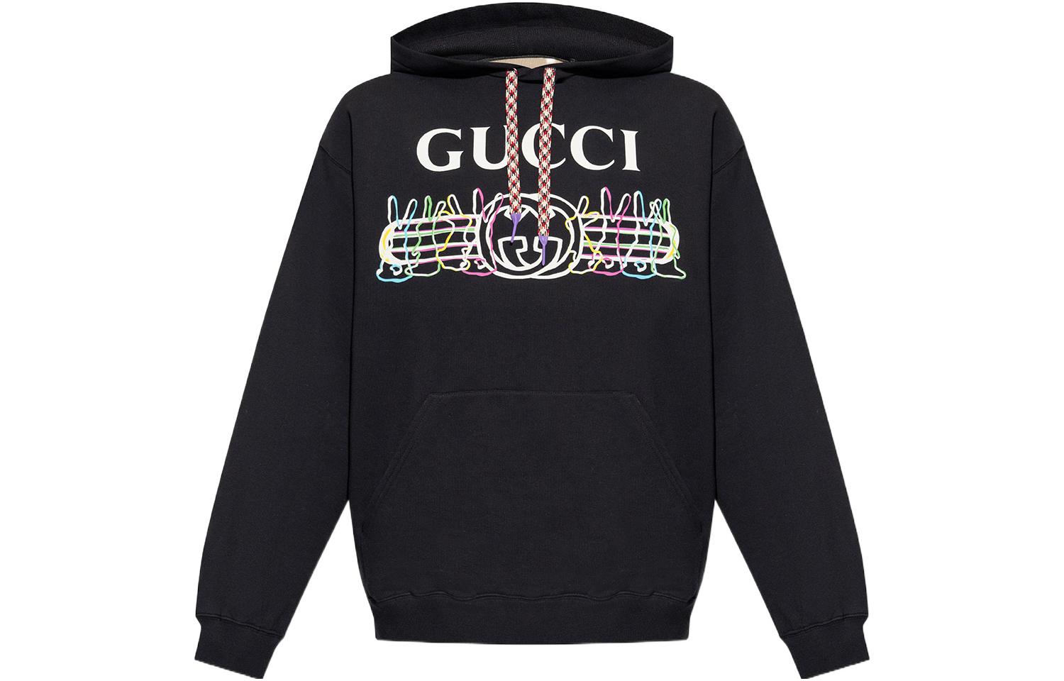 Gucci SS23 Black Hoodie with Logo Print 726468-XJE56-1060
