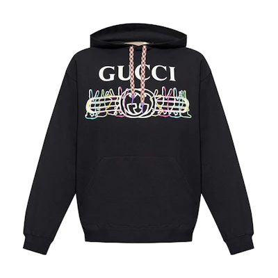 Gucci SS23 Black Hoodie with Logo Print 726468-XJE56-1060