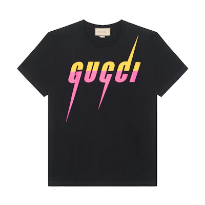 Gucci SS23 Black Letter Blade Print Casual T-Shirt 548334-XJFWQ-1152