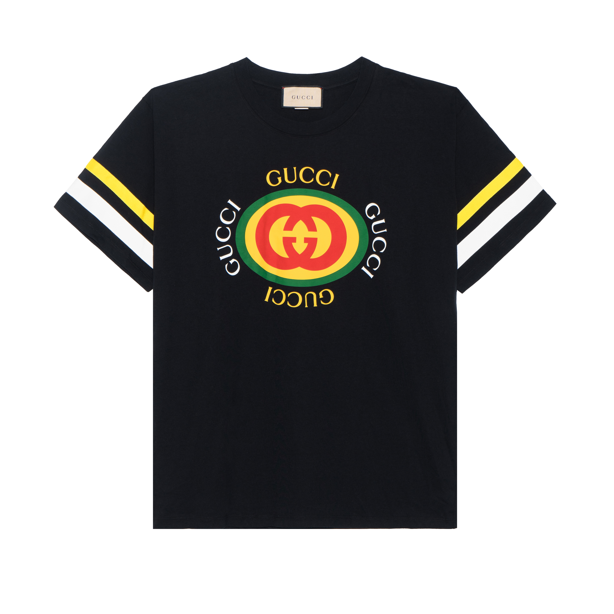Gucci SS23 Black Logo Print Crewneck Short Sleeve T-Shirt 616036-XJFFU-1152