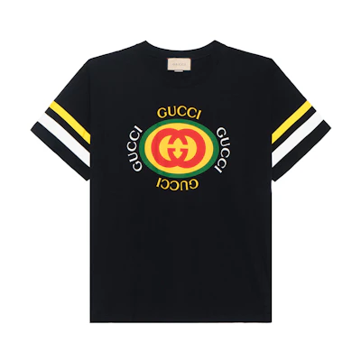 Gucci SS23 Black Logo Print Crewneck Short Sleeve T-Shirt 616036-XJFFU-1152