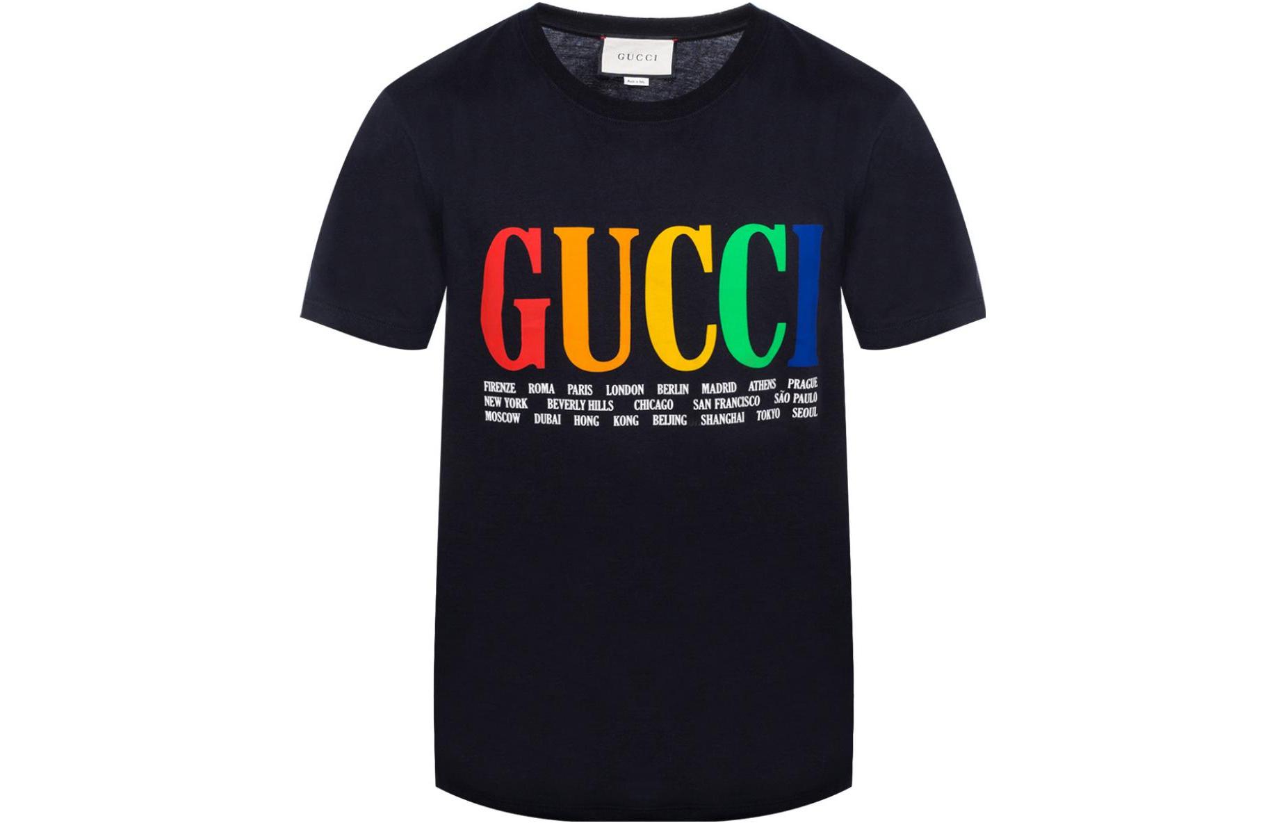 Buy Gucci SS23 Kaos Hitam Logo Print Lengan Pendek. 493117-X3N77-1082