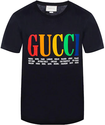 Gucci SS23 Kaos Hitam Logo Print Lengan Pendek. 493117-X3N77-1082 Buy Gucci SS23 Kaos Hitam Logo Print Lengan Pendek. 493117-X3N77-1082