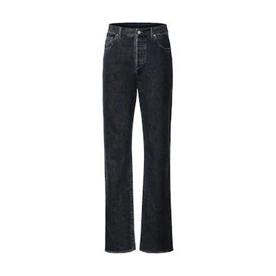 Gucci SS23 Black Mid-Rise Raw Hem Straight Jeans 760651-XDCOA-1000