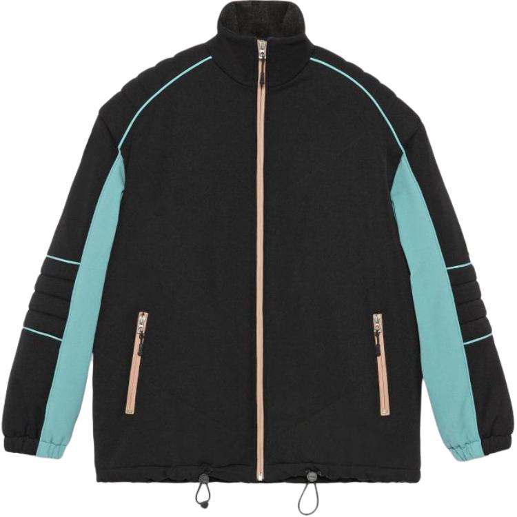 Gucci SS23 Black Multicolored Zip-Up Track Jacket 731654-ZAL9A-1043