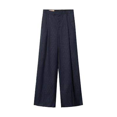 Gucci SS23 Black Solid Wool Flannel Trousers 705875-ZAITQ-4557