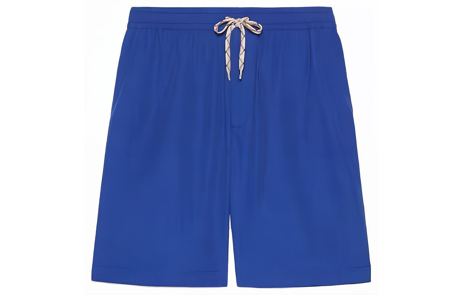 Gucci SS23 Blue Casual Shorts with Logo Embroidery and Drawstring 732444-ZANGE-4133