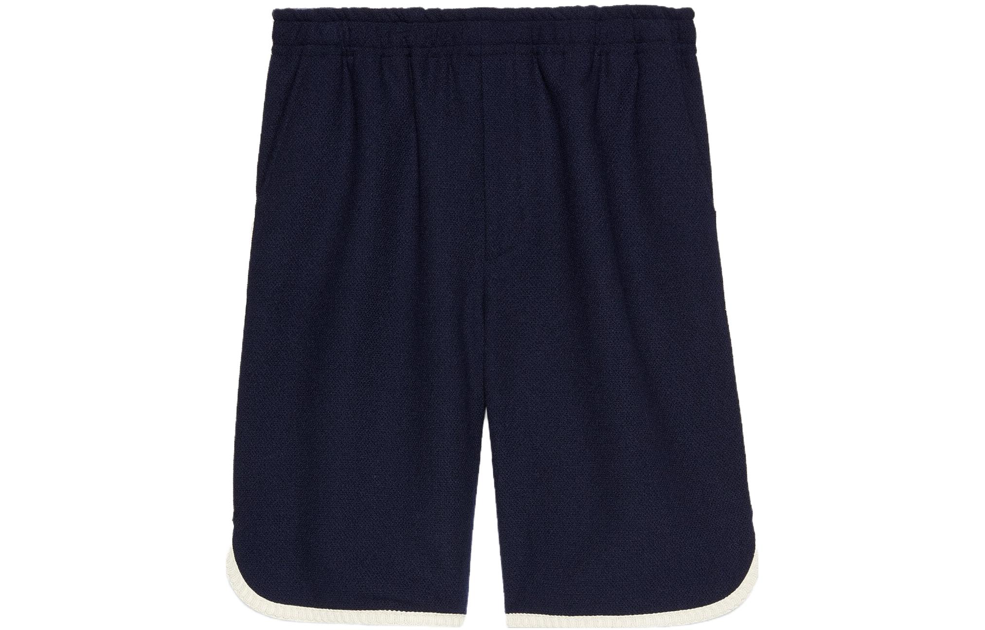 Gucci SS23 Blue Double-G Embroidered Elastic Waist Shorts 746963-Z8BHM-4613