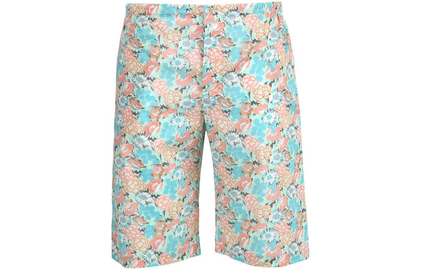 Gucci SS23 Blue Floral Print Casual Zip Straight Shorts 636592-ZAFKU-4101