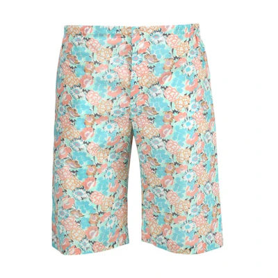 Gucci SS23 Blue Floral Print Casual Zip Straight Shorts 636592-ZAFKU-4101